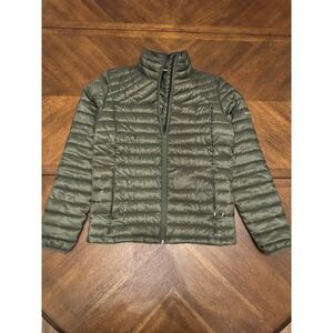 Boulder Gear Mens Olive Green Lightweight Puffer Jacket Full Zip Size S 2847R